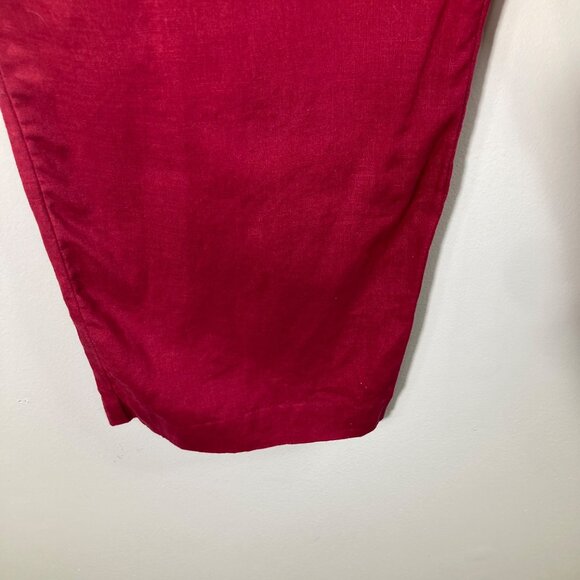 Womens Josephine Chaus Linen Pull On Pants Red MP Linen Stretch Waist - Picture 5 of 7